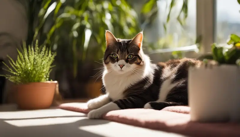 cat enjoying a comfortable environment