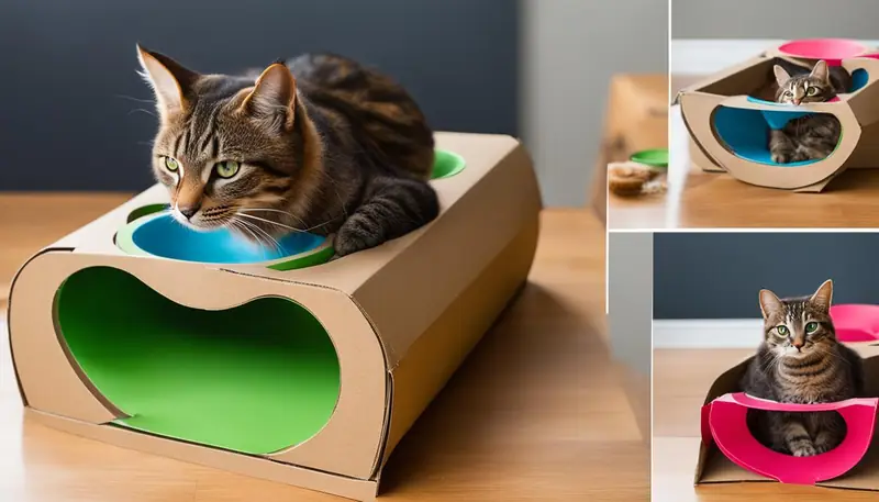 DIY Slow Feeder with a Dual Bowl Stand and Cardboard