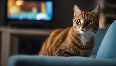 cat watching YouTube video