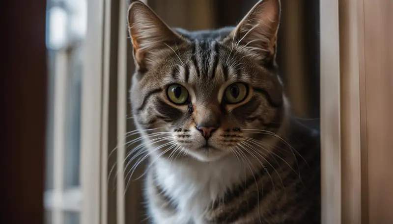 Stressed female cat