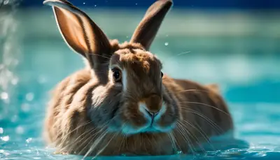 rabbit swimming