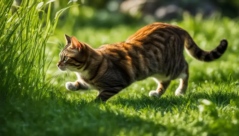 cat hunting prey