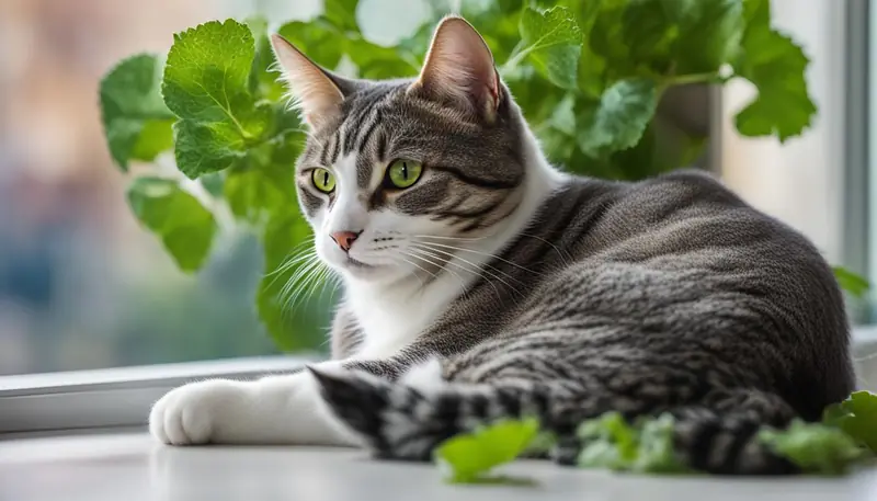 cat playing with catnip toy
