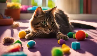 cat playing with catnip toy