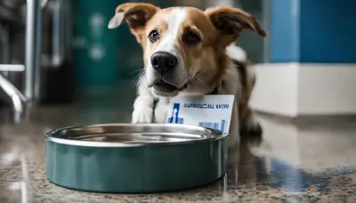 dog drinking water before surgery