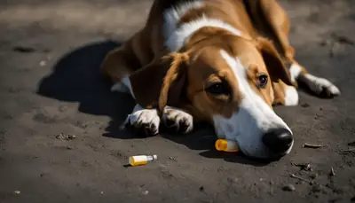 Dog eating melatonin