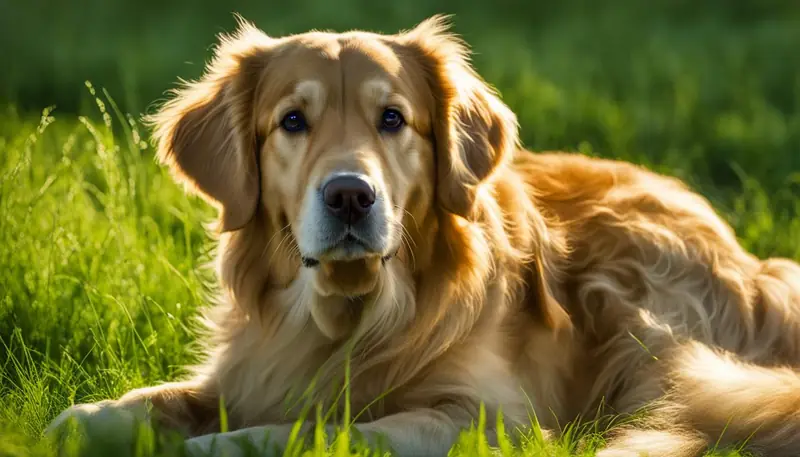 dog eating grass
