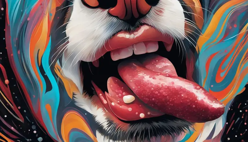 dog licking face