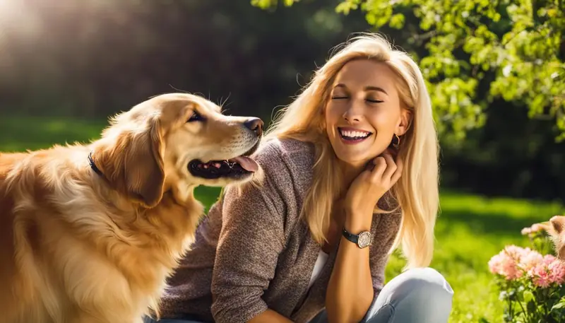 dog licking face