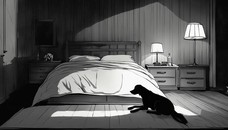 dog seeking attention at night