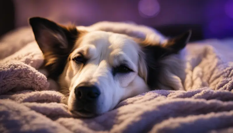 Dog sleeping in a cozy bed