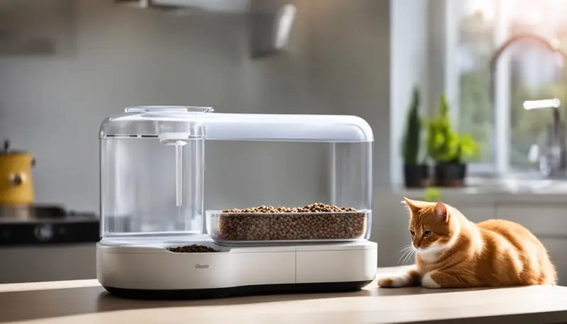 Automatic feeder for cats