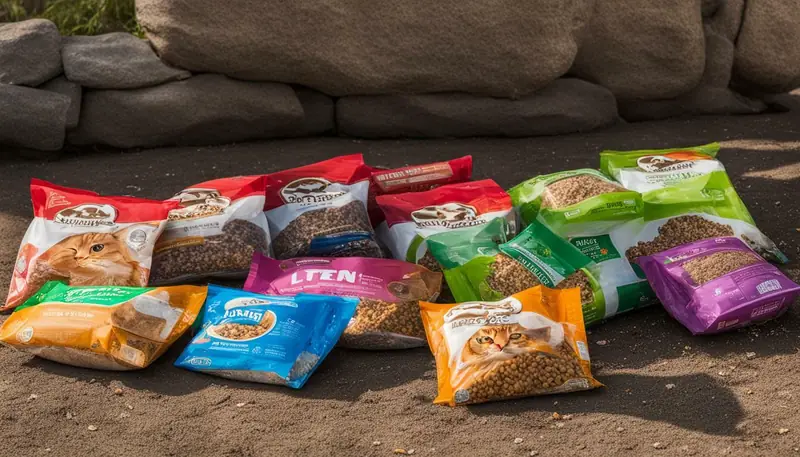 cat food and litter