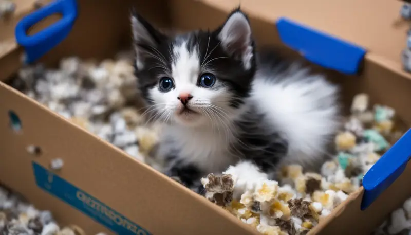 litter training a 5 week old kitten