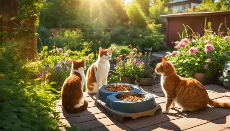 feeding outdoor cats