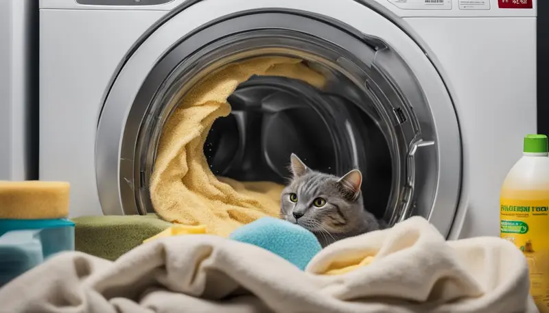 cleaning cat bedding
