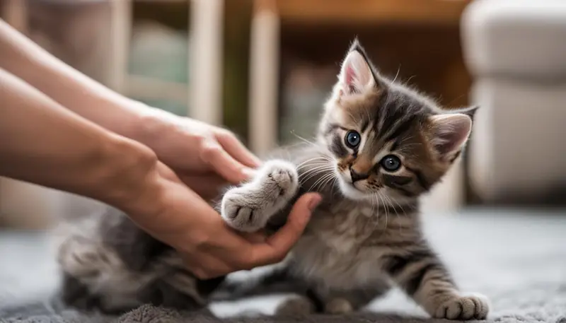 prevent kitten from climbing legs