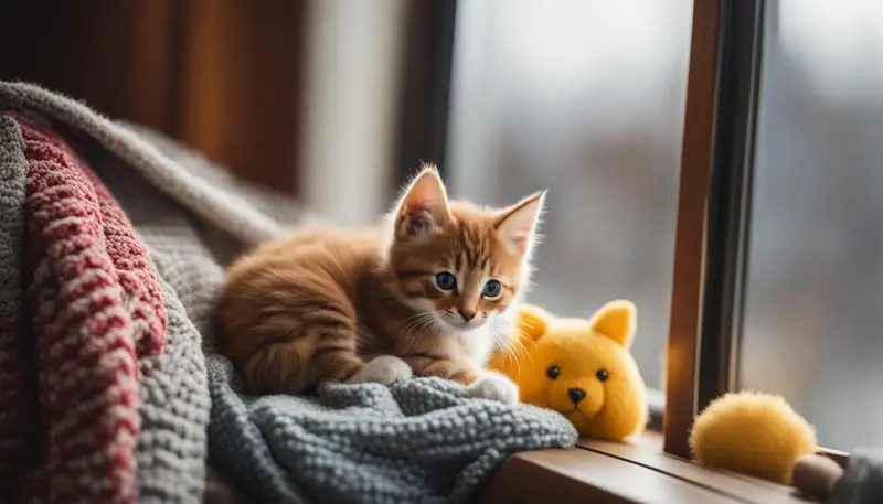 traveling with a kitten on a train