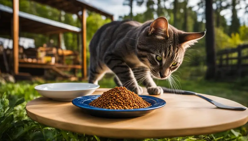 Feeding cats venison