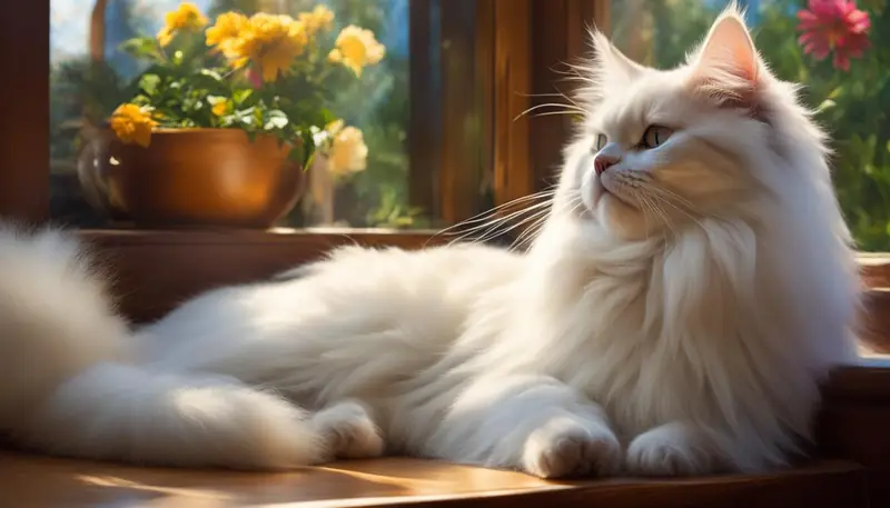 cat grooming with jojoba oil