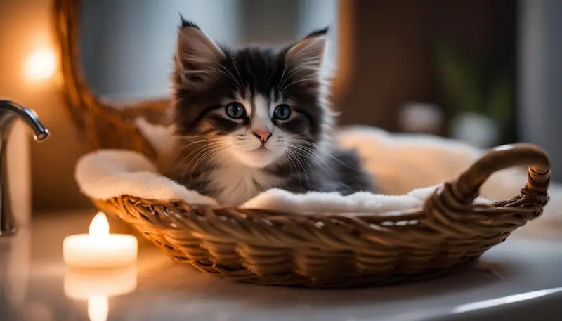 benefits of keeping a kitten in the bathroom at night
