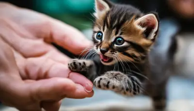 kitten biting