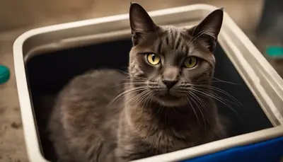 cat meowing in litter box