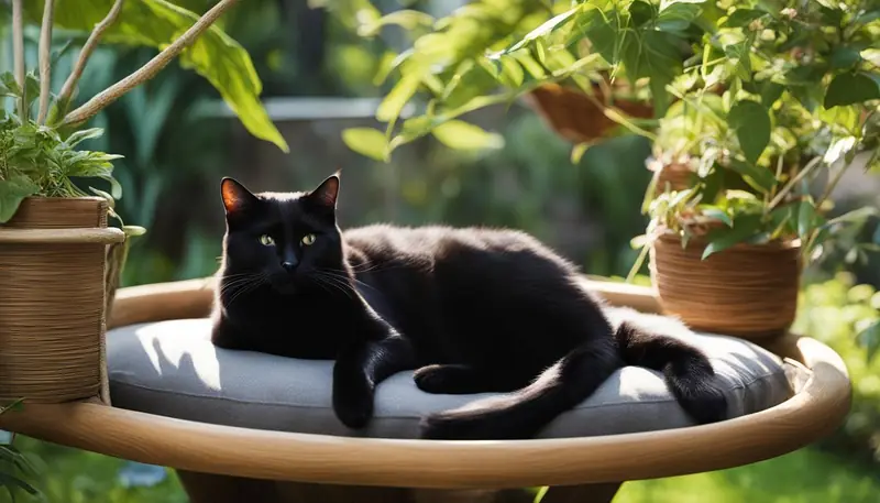 Cat enjoying an outdoor enclosure