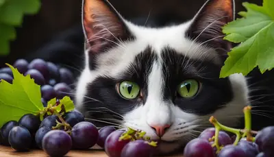 cat and grapes