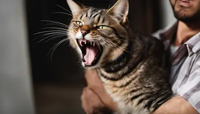 cat meowing and biting