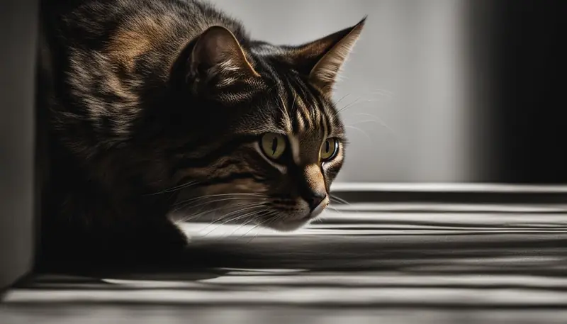hiding cat
