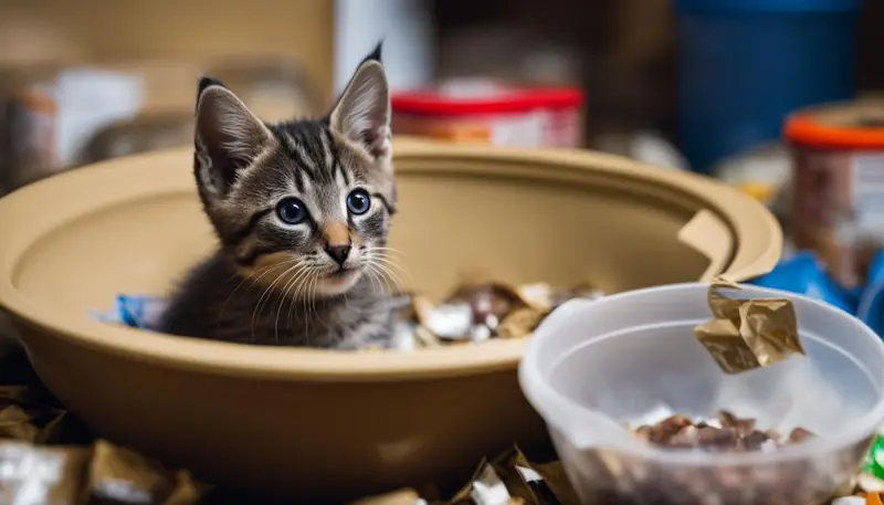 kitten eating