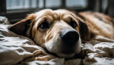 senior dog pooping in bed
