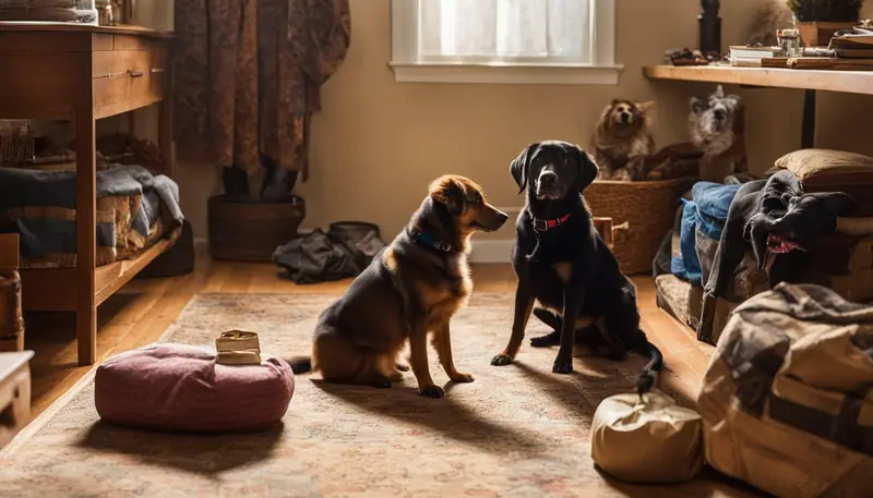 Adopted dog adjusting to new surroundings