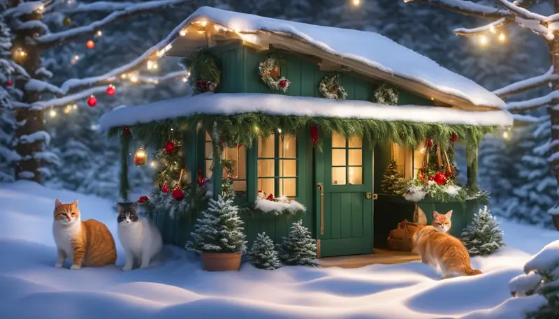 catio in winter and summer