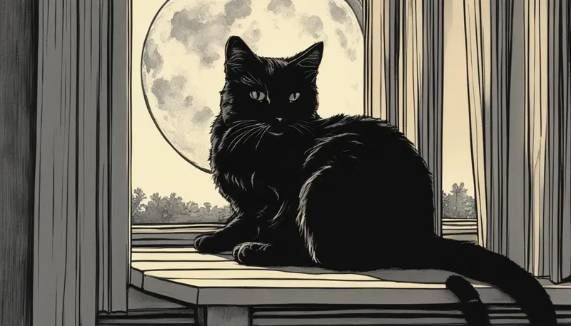 cat indoors at night