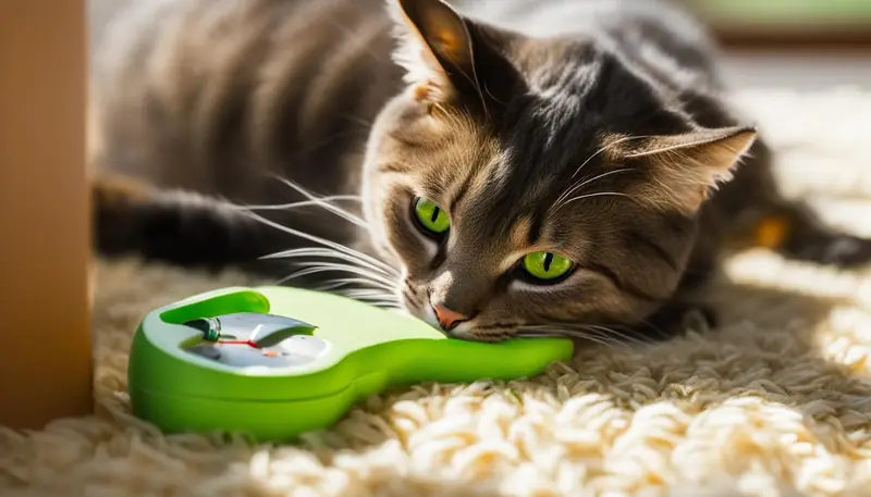 cat playing with catnip toy