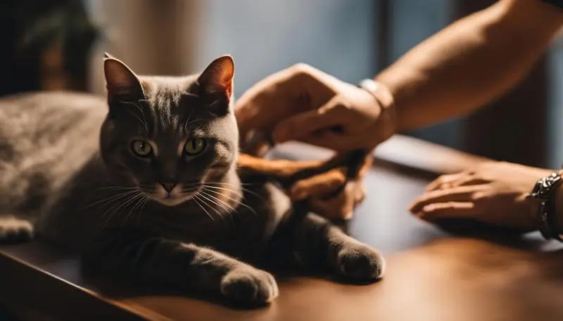 Putting a collar on an indoor cat
