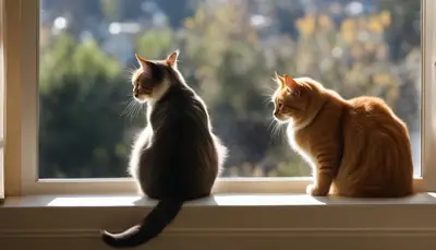 stray cat visits my cat