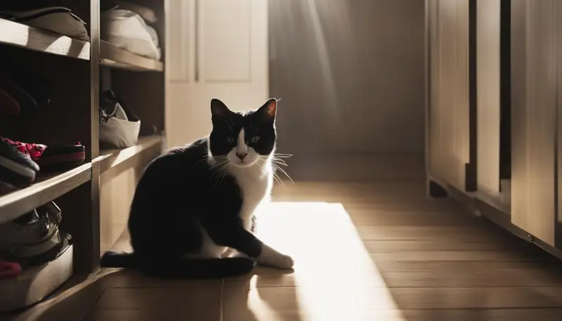 cat in a closet