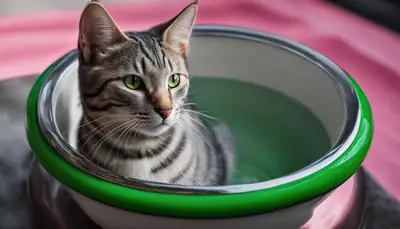 cat drinking water