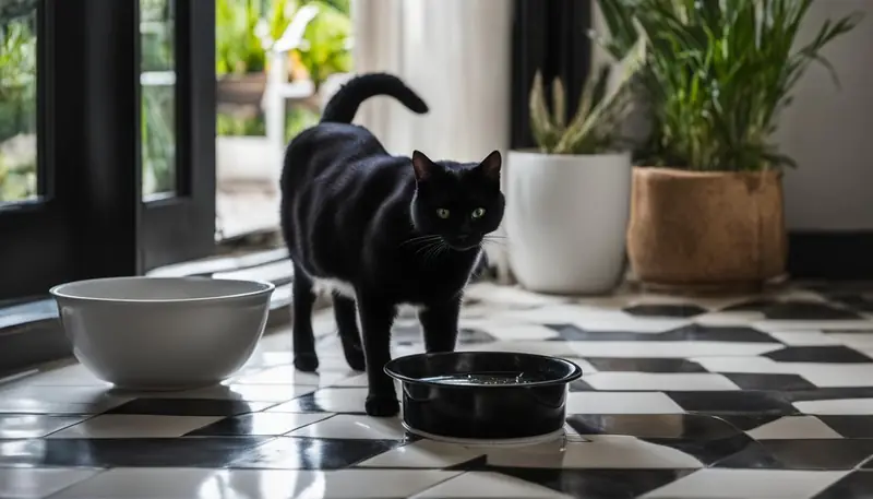 cat drinking water