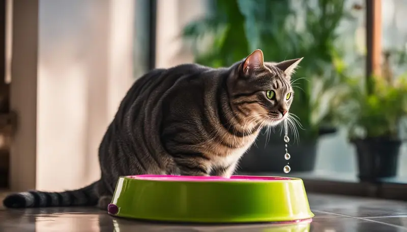 cat drinking water