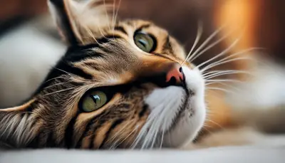 Cat touching face