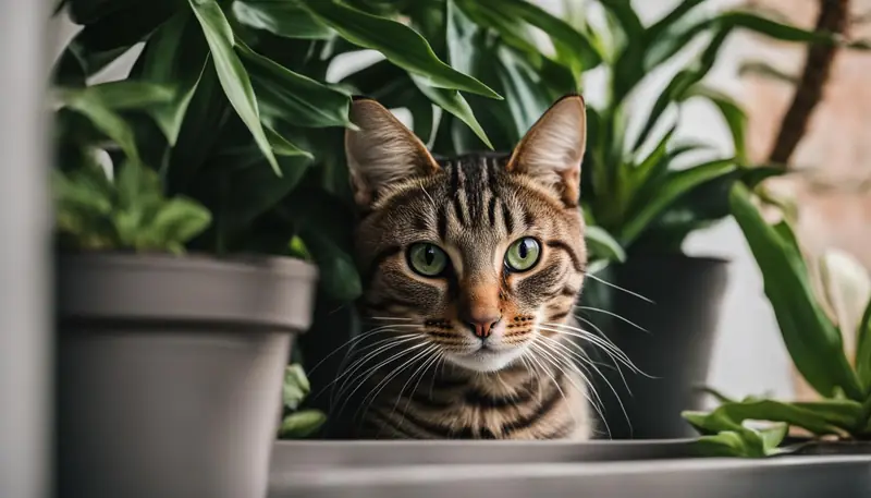 cat exploring new stimuli