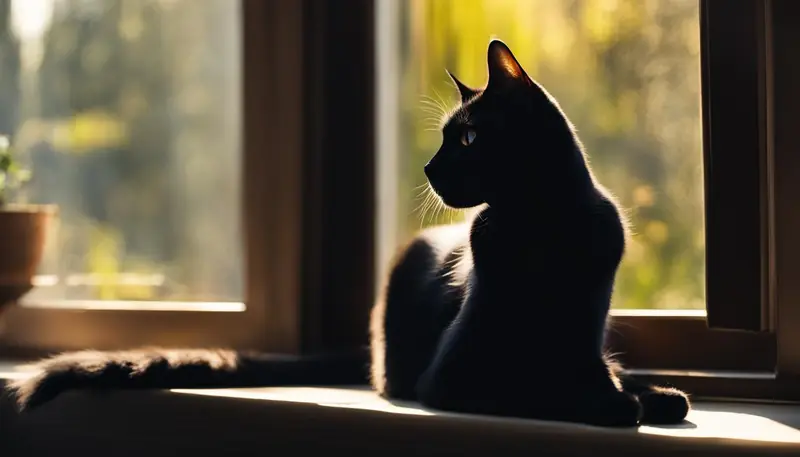 Cat observing and guarding
