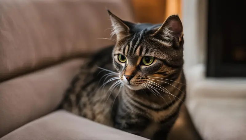 Cat marking territory