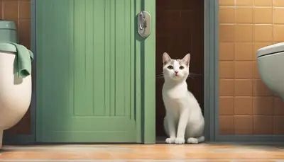 cat meowing in bathroom
