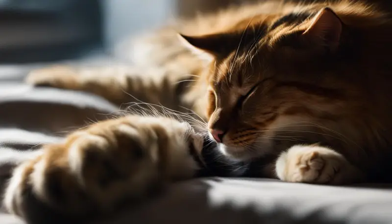 Cat pawing at the face