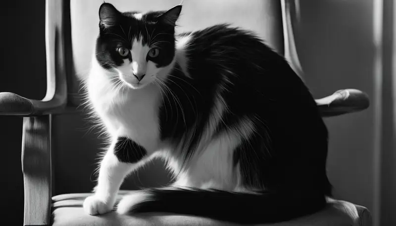cat playing with hair